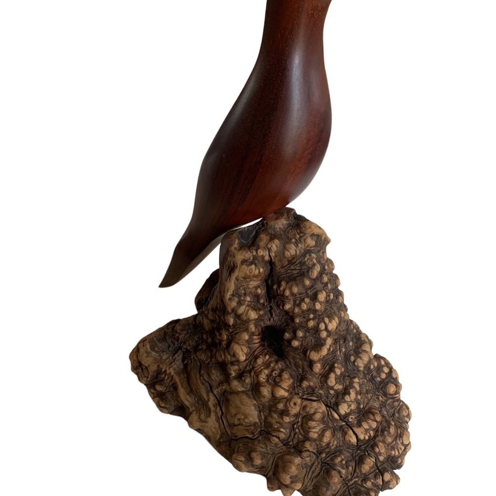 Vintage HMB Mourning Dove of Brazilian Tigerwood on Manzanita Root Burl by HMB - Picture 4 of 13